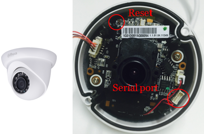 reset camera ip dahua 1230sp