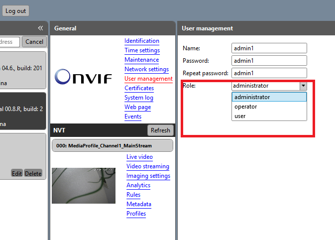 Password via. Порт Onvif. Onvif порт камеры. Onvif 2.4 профили. Onvif порт по умолчанию.