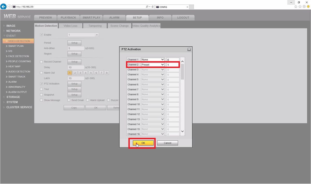 PTZ Activation Setup Dahua Wiki
